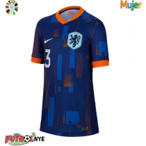 Camiseta Países Bajos Matthijs de Ligt #3 Visitante Equipación para mujer Eurocopa 2024 manga corta